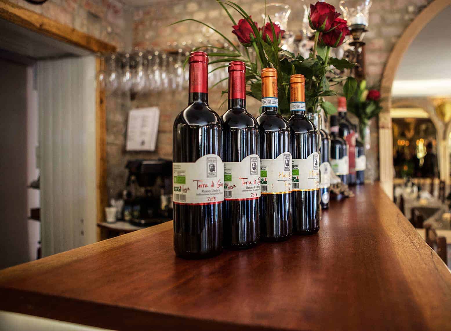Italienska viner på restaurang i Göteborg